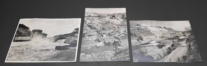 **RARE: Rhodesia Kariba Dam 1950s Official Construction Photograph Lot x3 (INSCRIBED).**