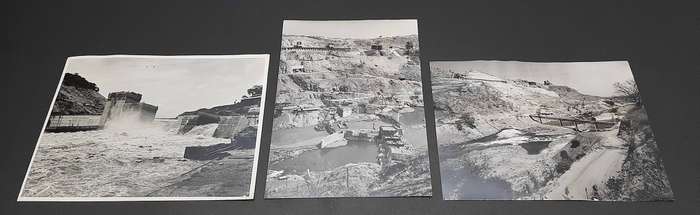 **RARE: Rhodesia Kariba Dam 1950s Official Construction Photograph Lot x3 (INSCRIBED).**