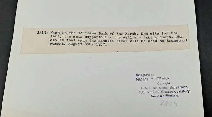 **RARE: Rhodesia Kariba Dam 1950s Official Construction Photograph Lot x3 (INSCRIBED).**