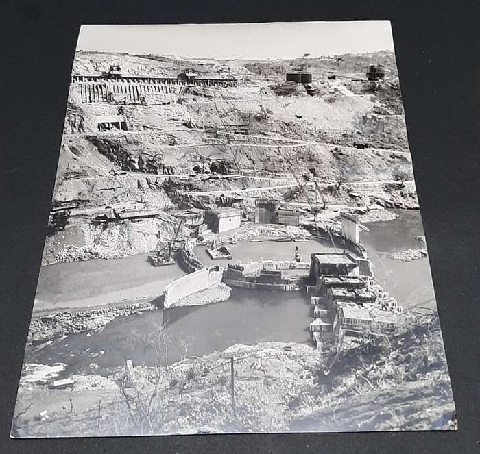 **RARE: Rhodesia Kariba Dam 1950s Official Construction Photograph Lot x3 (INSCRIBED).**