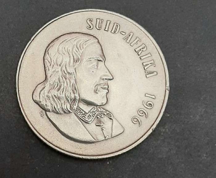 ** 1966 South Africa .800 Silver R1 Coin (VF).**
