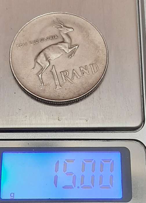 ** 1966 South Africa .800 Silver R1 Coin (VF).**