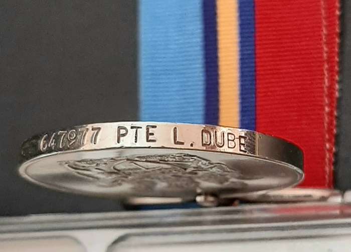 **1970s Rhodesian Bush War: General Service Medal att. Native Soldier ( Private Dube)**