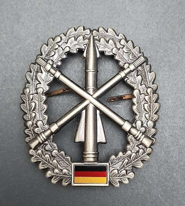 1990s German Bundeswehr Air Defence Beret Badge Pins