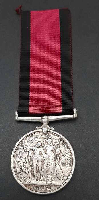 **RARE: 1906 Natal Rebellion `Bambatha` Medal w/ Ribbon (Copy Medal Roll).**