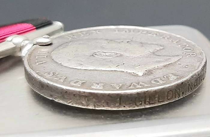 **RARE: 1906 Natal Rebellion `Bambatha` Medal w/ Ribbon (Copy Medal Roll).**