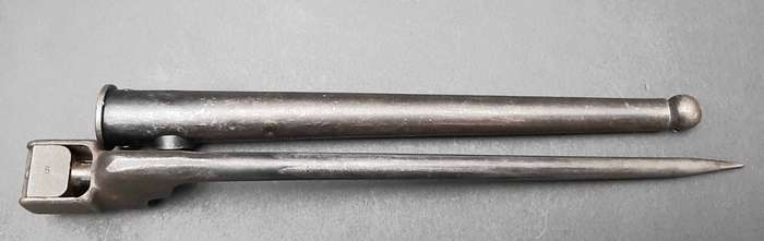 WW2 No.4 MKII Spike Bayonet with MKI Scabbard (Savage-Stevens)