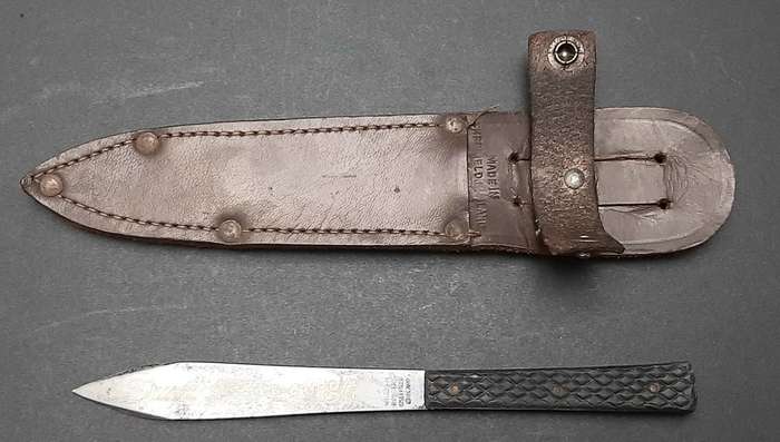 WW2 William Rodgers Truflite Boot/Throwing Knife with Scabbard 15cm