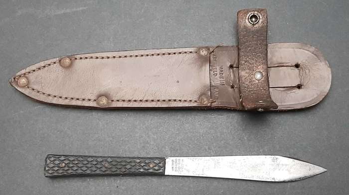 WW2 William Rodgers Truflite Boot/Throwing Knife with Scabbard 15cm