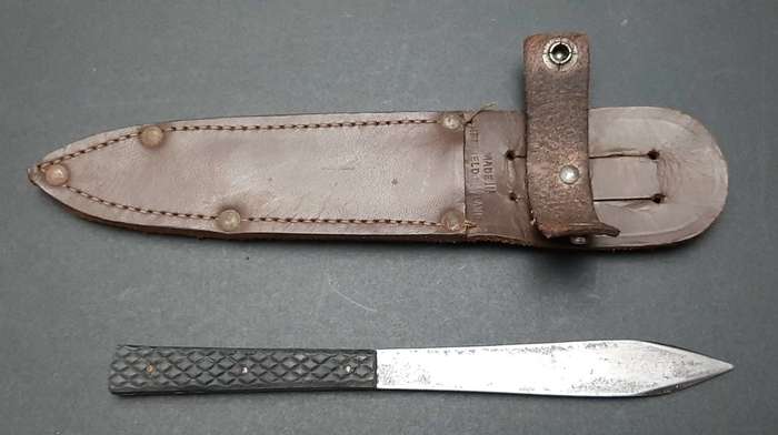 WW2 William Rodgers Truflite Boot/Throwing Knife with Scabbard 15cm