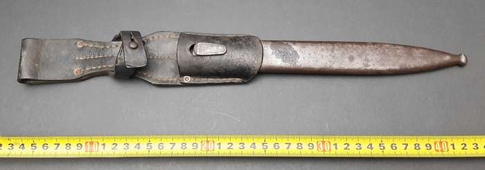 WW2 German K98 Bayonet with Scabbard and Leather Frog (Clemen & Jung) Matching Serials