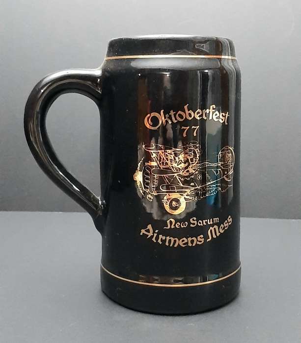**Rhodesian Bush War: 1977 Rhodesian Air Force `New Sarum` Large Ceramic Tankard (23cm).**