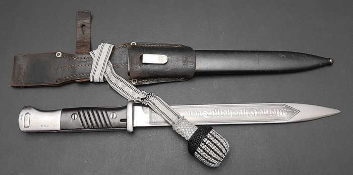 WW2 German Ceremonial K98 Bayonet with Troddle & Leather Frog