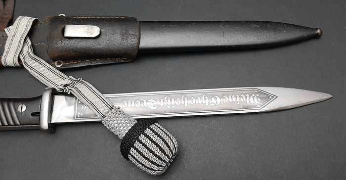 WW2 German Ceremonial K98 Bayonet with Troddle & Leather Frog
