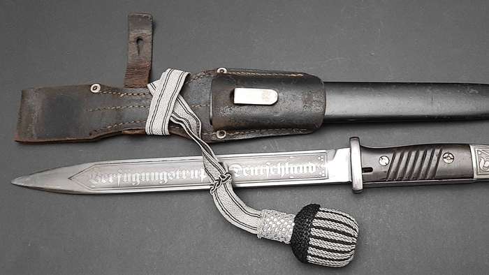 WW2 German Ceremonial K98 Bayonet with Troddle & Leather Frog