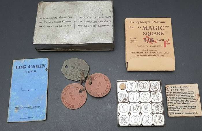 **WW2 : 1943 RAF / SAAF ID Tags & Flight School Memorabilia Lot (x 8 Pcs).**