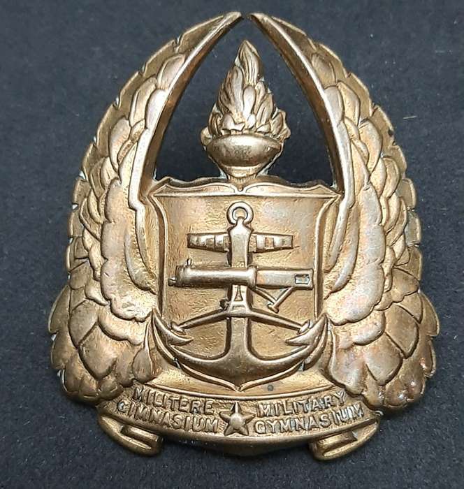 **Border War : 1960s SADF Army Gymnasium Officer`s Cap Badge w/ Lugs (LARGE).**