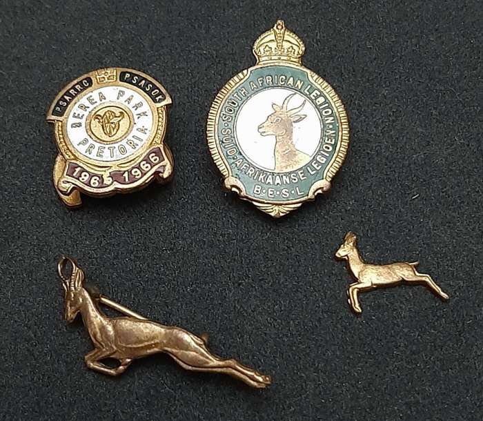 WW2 South African Legion & S.A. Railways Lapel Badges x4