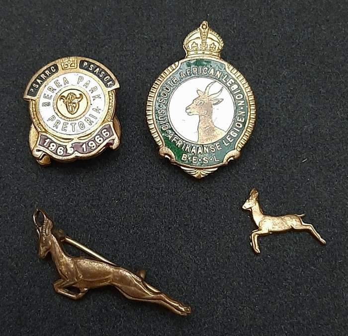 WW2 South African Legion & S.A. Railways Lapel Badges x4