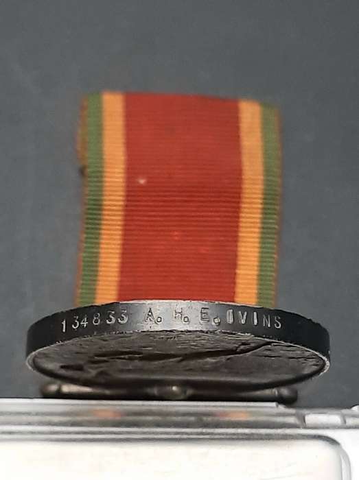 **WW2 UDF: .925 Silver Africa Service Medal w/ Ribbon(33.51 g).**