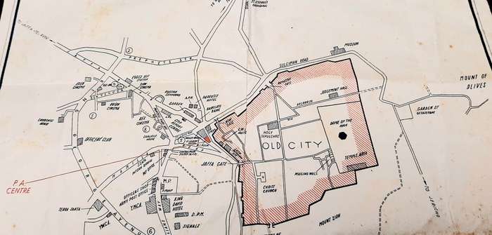 **RARE WW2: British Military Authority `Palestine` Jerusalem City Map (1943/  1944)#2 .**