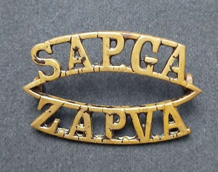 **RARE: Pre-1921 South African Permanent Garrison Artillery Shoulder Title w/ Lugs x1**