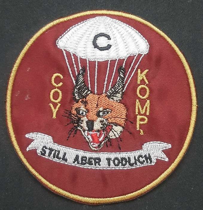 **Border War : 1980s SADF 1 Parachute/ 44 Para Brig. 'C Coy' Tracksuit Badge(9cmx 9cm).**