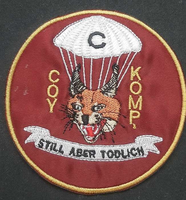 **Border War : 1980s SADF 1 Parachute/ 44 Para Brig. 'C Coy' Tracksuit Badge(9cmx 9cm).**