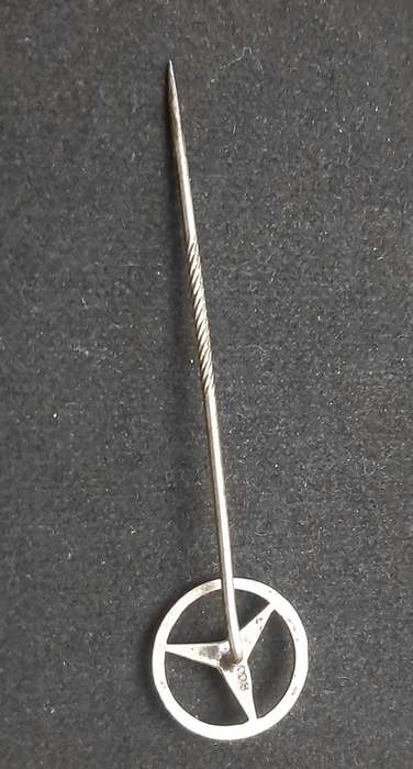 **RARE: 1980s Mercedes-Benz .800 Silver Tie Pin (6.5 cm).**