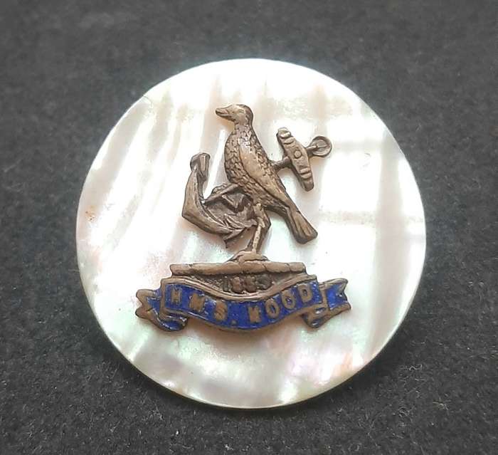 WW2 H.M.S Hood Mother of Pearl Sweetheart Brooch (No Pin) #2