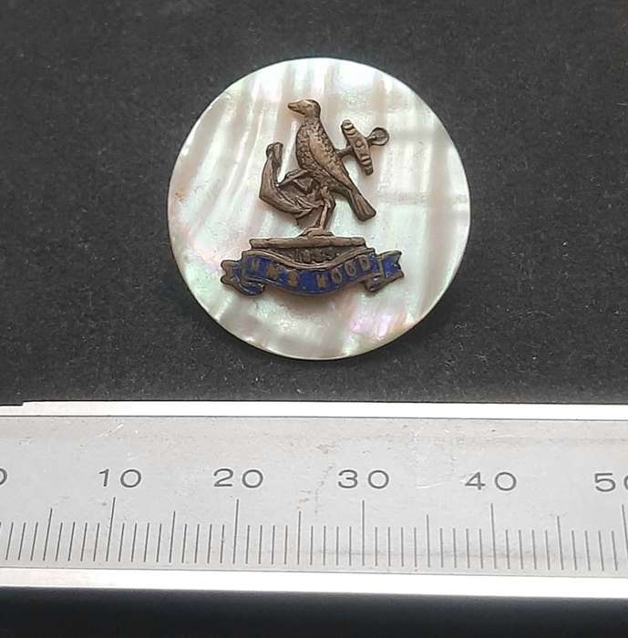WW2 H.M.S Hood Mother of Pearl Sweetheart Brooch (No Pin) #2