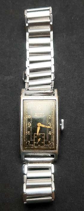 **WW2 : 1940s Roamer 'Standard ' Swiss 15 Jewel Tank Watch w/ Bonklip Bracelet ( TESTED).**