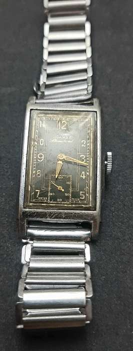 **WW2 : 1940s Roamer 'Standard ' Swiss 15 Jewel Tank Watch w/ Bonklip Bracelet ( TESTED).**