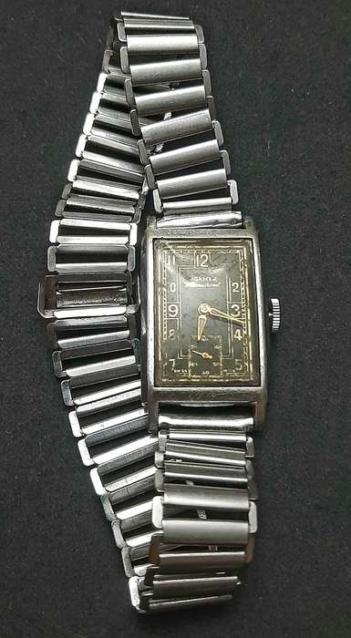 **WW2 : 1940s Roamer 'Standard ' Swiss 15 Jewel Tank Watch w/ Bonklip Bracelet ( TESTED).**