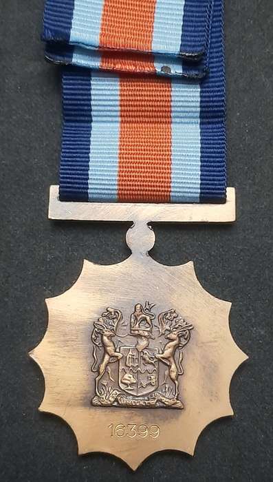 **Border War : 1980s SADF Military Merit Medal w/ Ribbon(Numbered).**