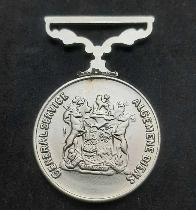 **Border War : 1980s SADF Type I General Service Medal N/ R(Rim Numbered).**