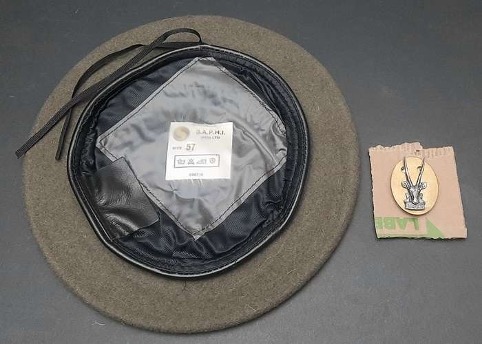 **Border War : 1980s SWATF Unissued HQ Beret w/ Badge & Stabilizer (Medium).**
