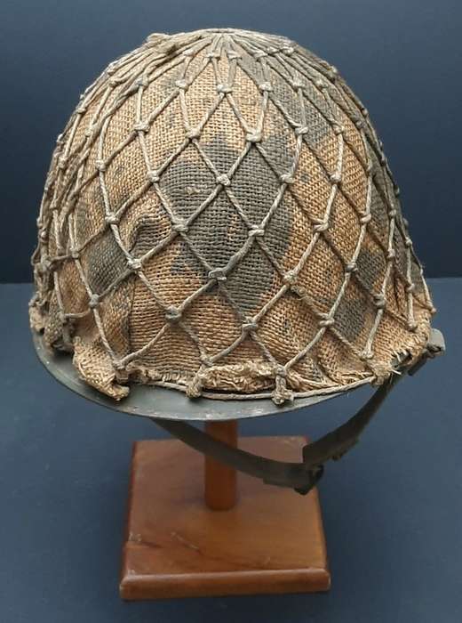 **Border War : 1960s SADF Steel Helmet w/  Camouflage Cover & Net .**