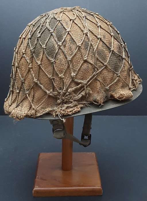 **Border War : 1960s SADF Steel Helmet w/  Camouflage Cover & Net .**