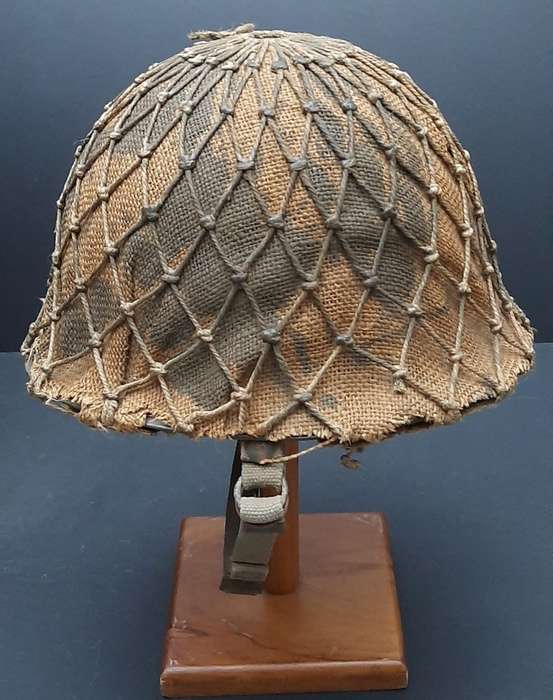 **Border War : 1960s SADF Steel Helmet w/  Camouflage Cover & Net .**
