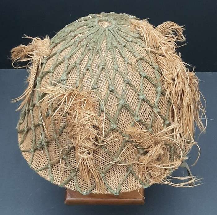 **Border War : 1980s SADF Steel Helmet w/ Camouflage Cover & Foliated Net.**