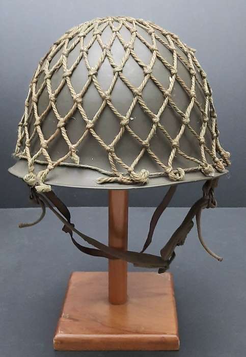 **Border War : 1970s SADF Steel Helmet w/ Camouflage Net  .**