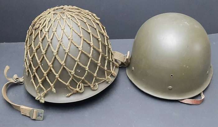 **Border War : 1970s SADF Steel Helmet w/ Camouflage Net  .**
