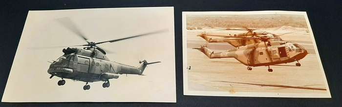 **Border War : 1980s SAAF Super Frelon & Puma Helicopter Colour Photograps x2 **