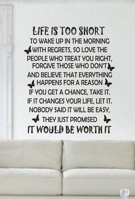 WALL DECAL -  LIFE IS TOO SHORT