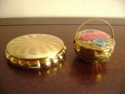 THESE TWO POWDER COMPACTS IN GOOD CONDITION.