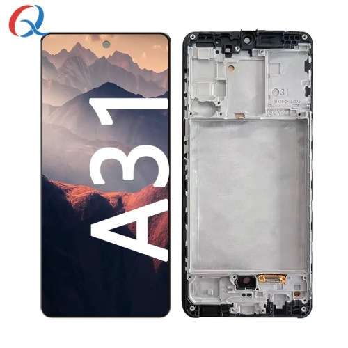 LCD Screen and Digitizer Assembly with Frame for Samsung Galaxy A31 SM-A315 with Tempered Glass