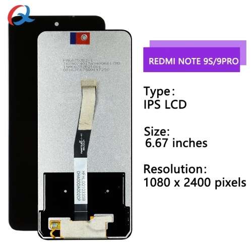 LCD Screen and Digitizer Full Assembly for Redmi Note 9S / Redmi Note 9 Pro  with Tempered Glass