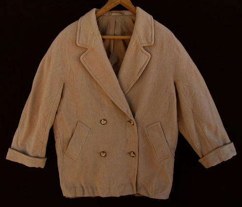 Ladies Biege Pure New Wool Jacket, Lined, Warm and Comfortable, Size 36