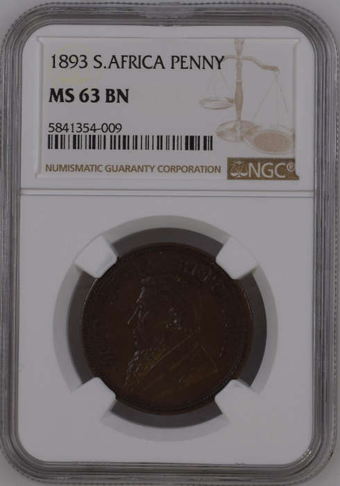 1893 Penny Paul Kruger pre Boer War ZAR MS63